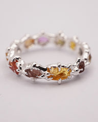 Bague LASZLO saphirs bruts colorés et argent