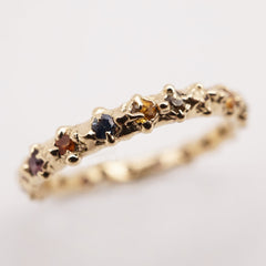 Bague LENA - saphirs colorés 2.2mm - or ou argent