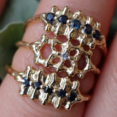 Bague ATRANI - Or 14k et saphir