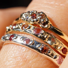 Bague ARIANE - saphirs colorés et or 10k