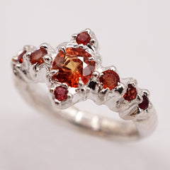 Bague REINE - saphirs naturels colorés et argent - pièces uniques