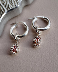 Boucles d'oreilles FRIDA TWINS - saphirs rouges - Pièces uniques