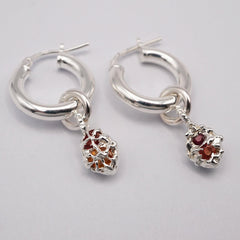 Boucles d'oreilles FRIDA TWINS - saphirs rouges - Pièces uniques