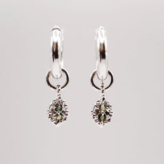 Boucles d'oreilles FRIDA - saphirs verts - Pièces uniques