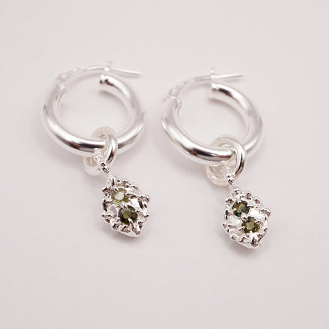 Boucles d'oreilles FRIDA - saphirs verts - Pièces uniques