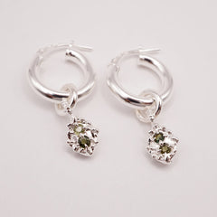 Boucles d'oreilles FRIDA - saphirs verts - Pièces uniques
