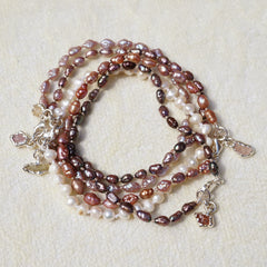 Bracelet GALA - perles, saphir brut et argent
