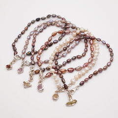 Bracelet GALA - perles, saphir brut et argent