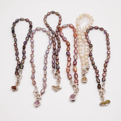 Bracelet GALA - perles, saphir brut et argent