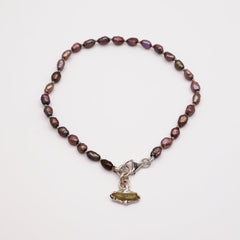 Bracelet GALA - perles, saphir brut et argent