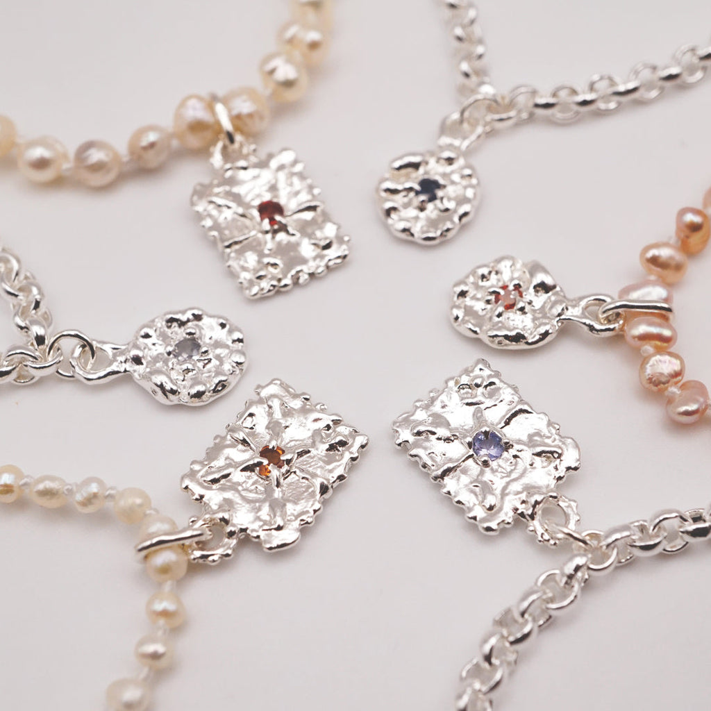 Bracelet TALISMAN - argent perles et saphir