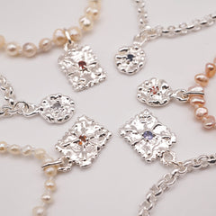 Bracelet TALISMAN - argent perles et saphir