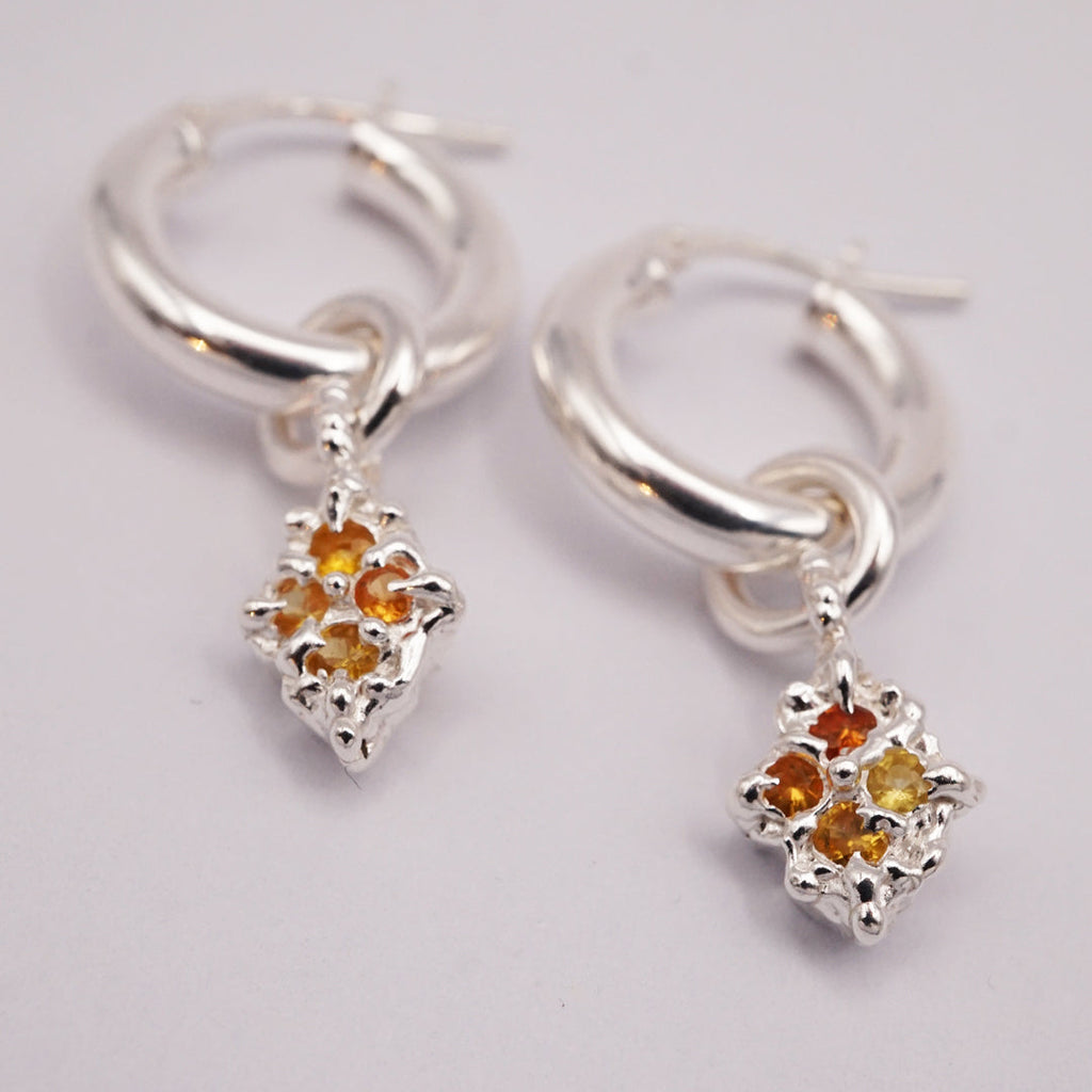 Boucles d'oreilles FRIDA TWINS - saphirs jaunes - Pièces uniques