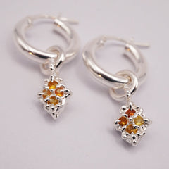 Boucles d'oreilles FRIDA TWINS - saphirs jaunes - Pièces uniques