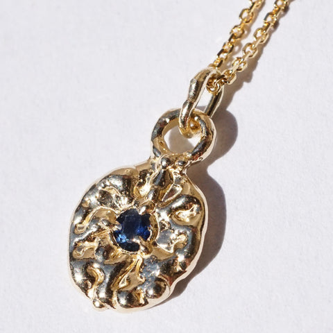 Pendentifs TALISMAN - Saphir bleu et or 10 carats