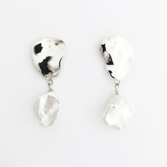 LENA Keshi Pearl and Silver Earrings